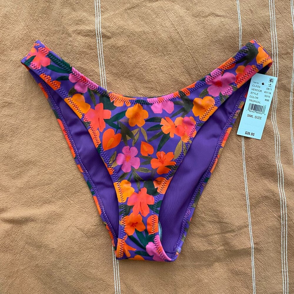 NWT PACSUN Eco Tropical Erica High Cut Bikini Bottom